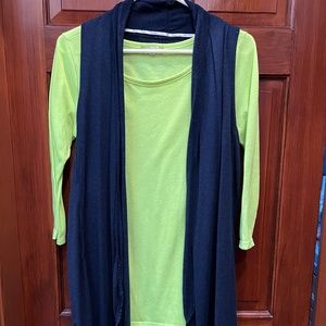 Athletic top with complementary vest.